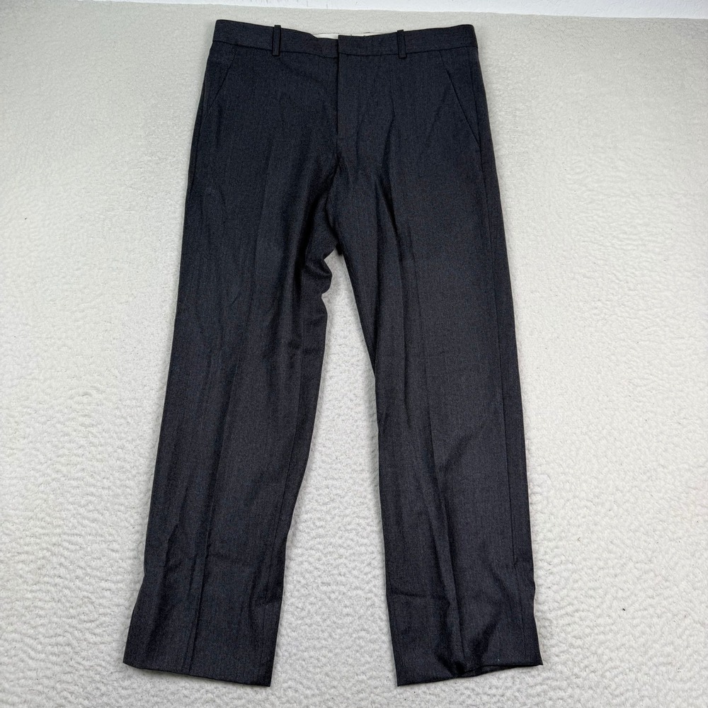 APC Dress Pants Women 48 (32") Dark Gray Wool Trousers Straight Leg Office